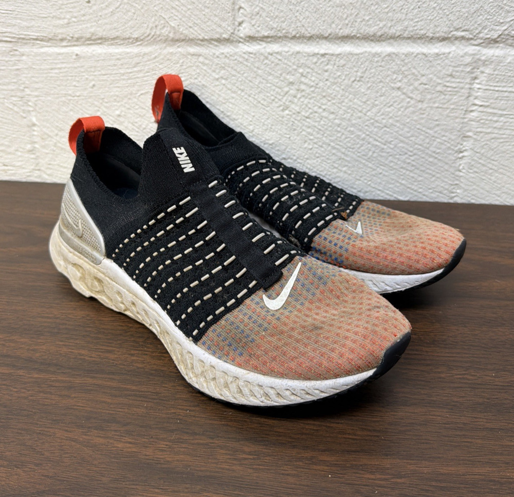 Nike Men's React Phantom Run Flyknit 2 DQ7647-001 Red Running Shoes Size 8